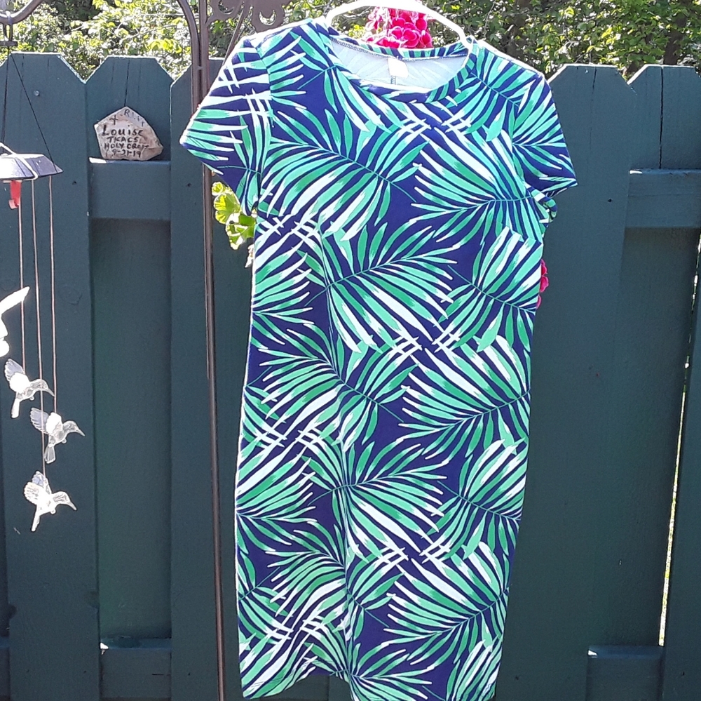 Palm Print T-Shirt Dress